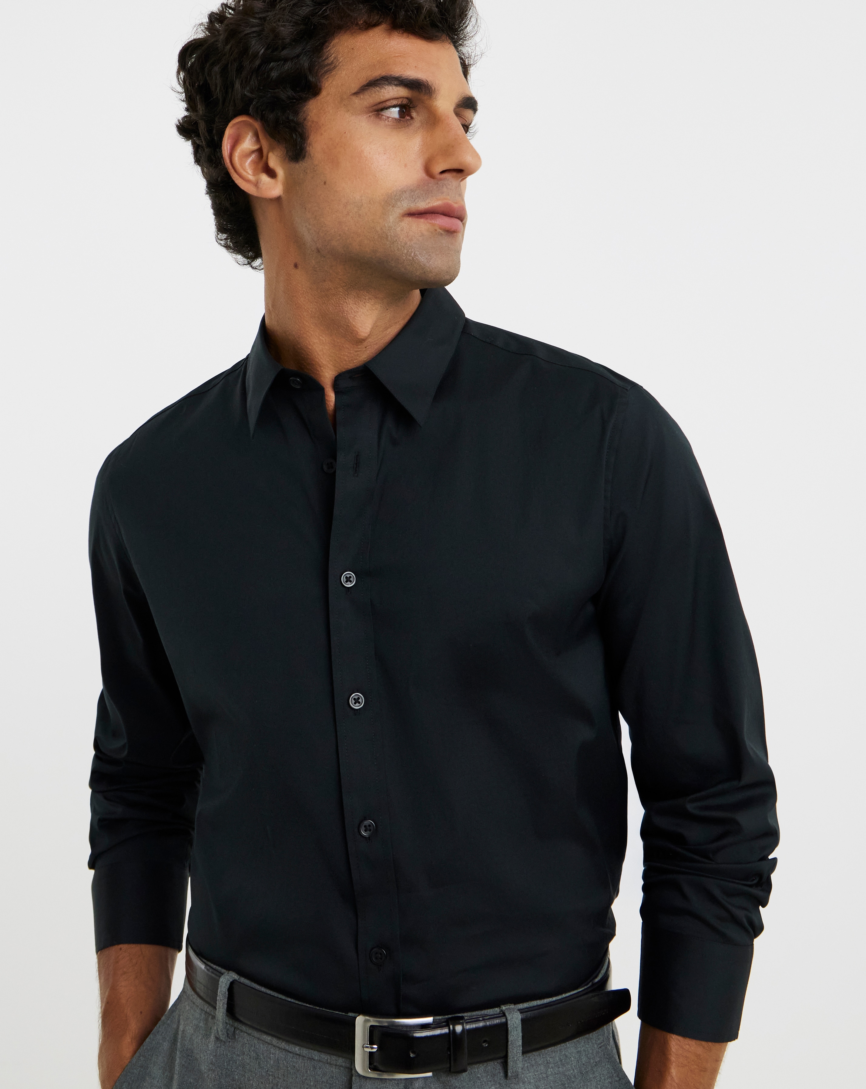 Cotton Stretch Mercerised Shirt Long