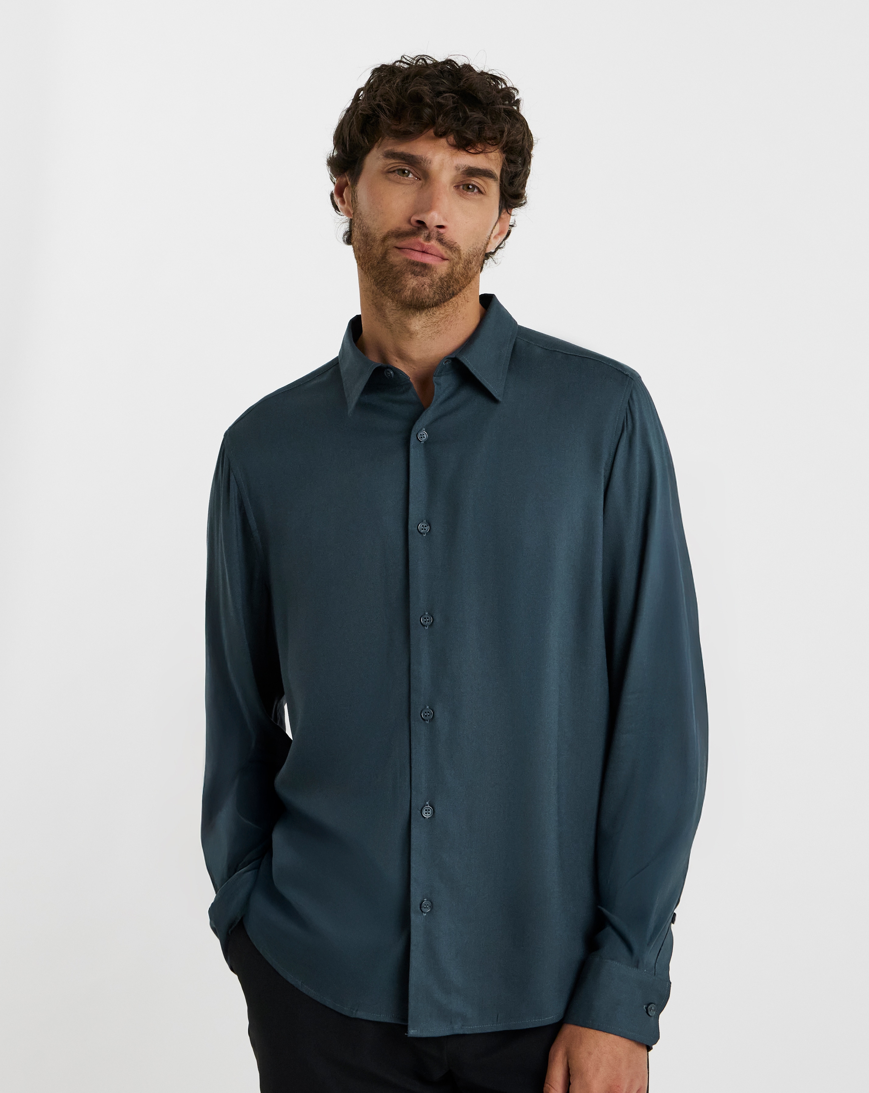 Folio Garment Dyed Viscose Shirt Regular