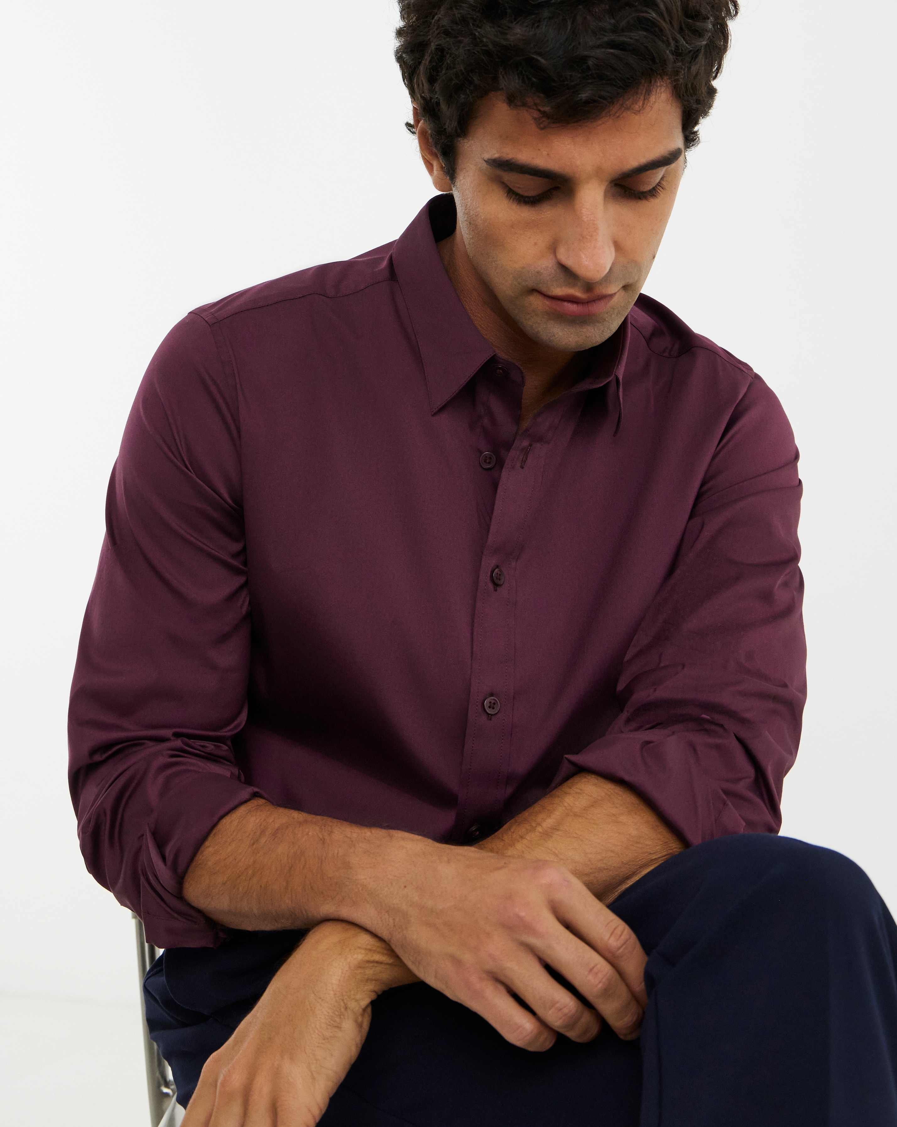 Cotton Stretch Mercerised Shirt Long