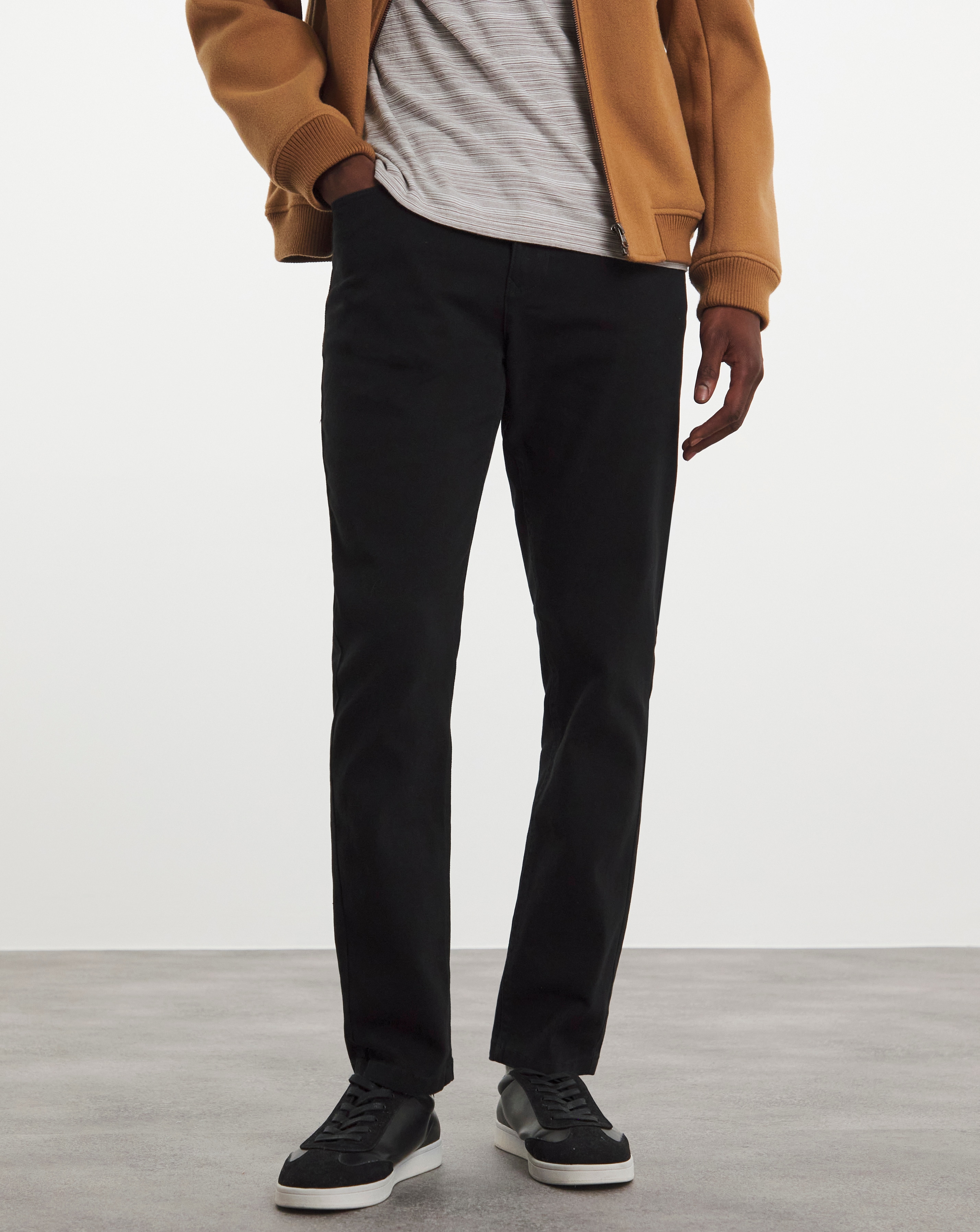 Slim Fit Stretch Gabardine Jean Black