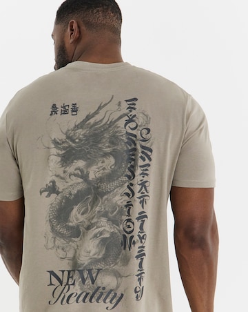 Jack & Jones Dragon Back Graphic T-Shirt - Natural