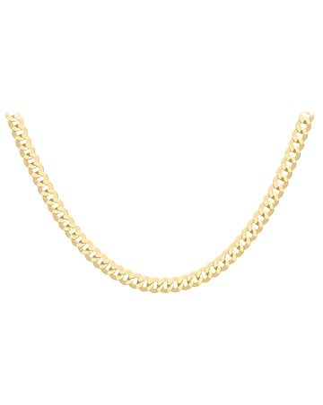 9CT Yellow Gold Flat Curb Chain