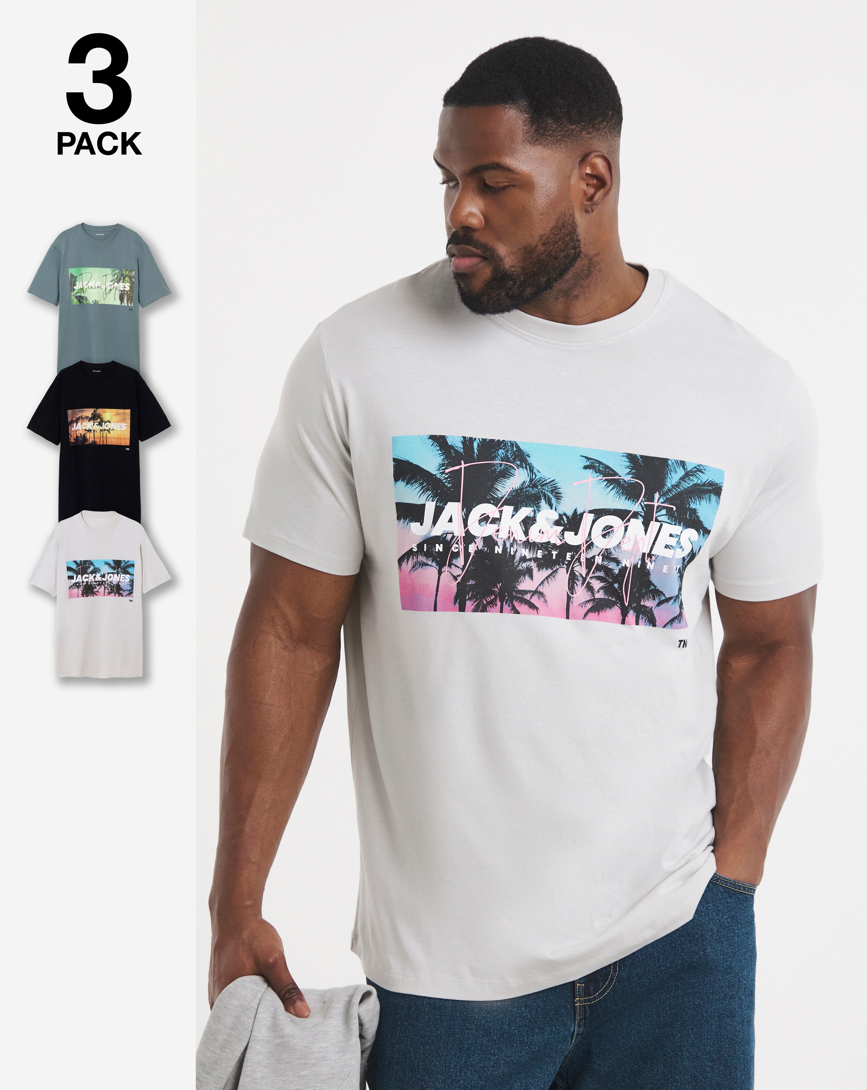 New In - Jack & Jones Indiana T-Shirt 3 Pack