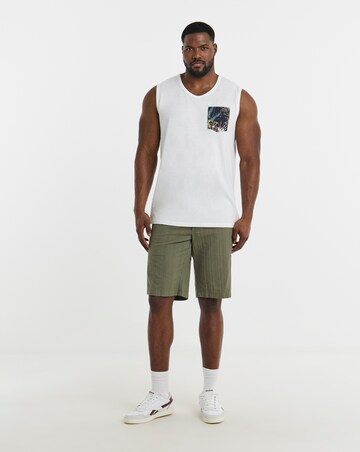 Jack & Jones Honolulu Printed Pocket Tank 2 Pack - Navy/White