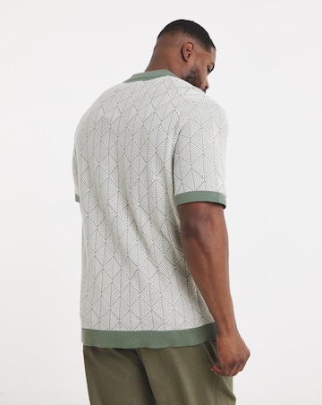 Jack & Jones Premium Blake Split Neck Knit Polo - Green