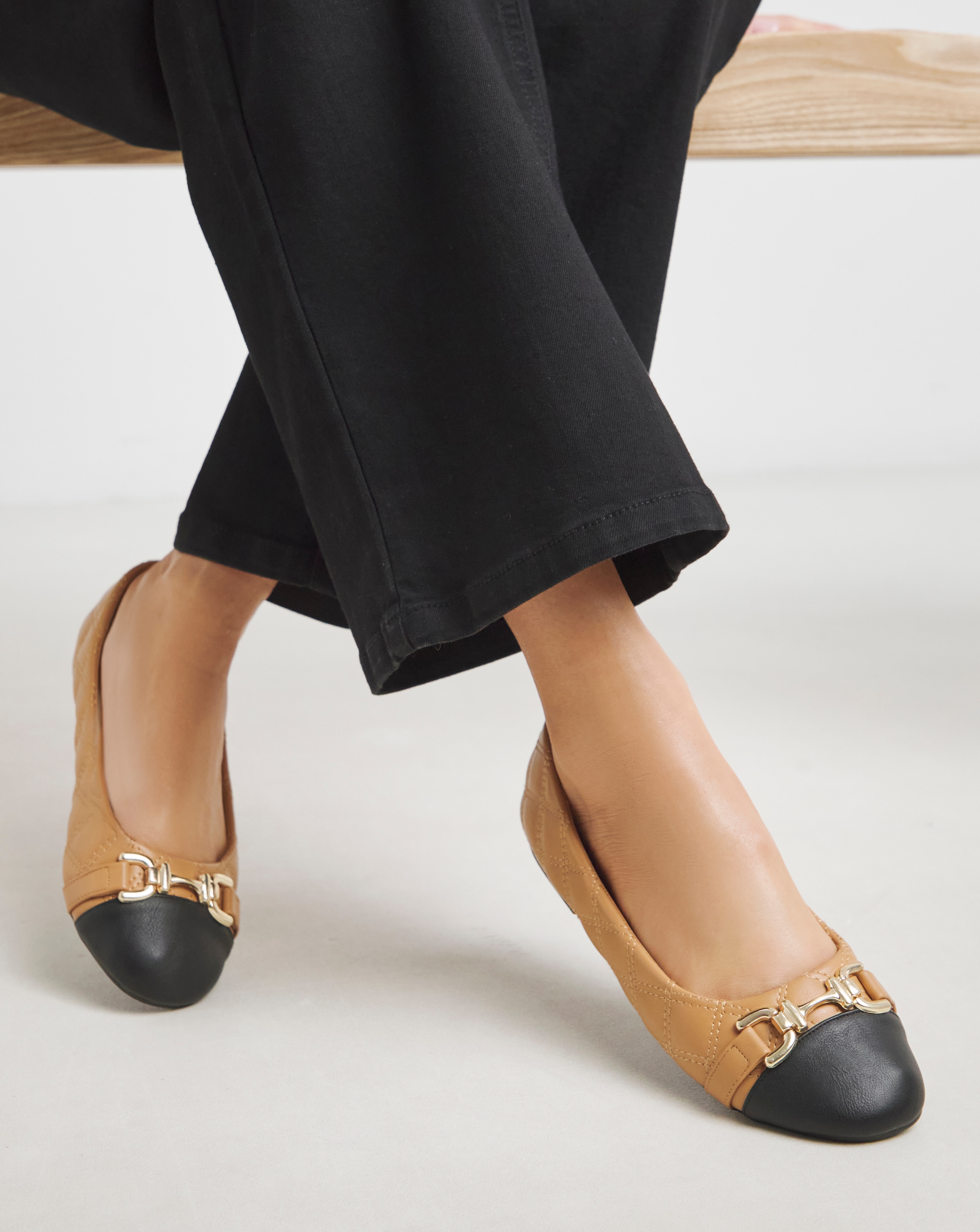 Toe Cap Hardware Detail Ballerina Wide