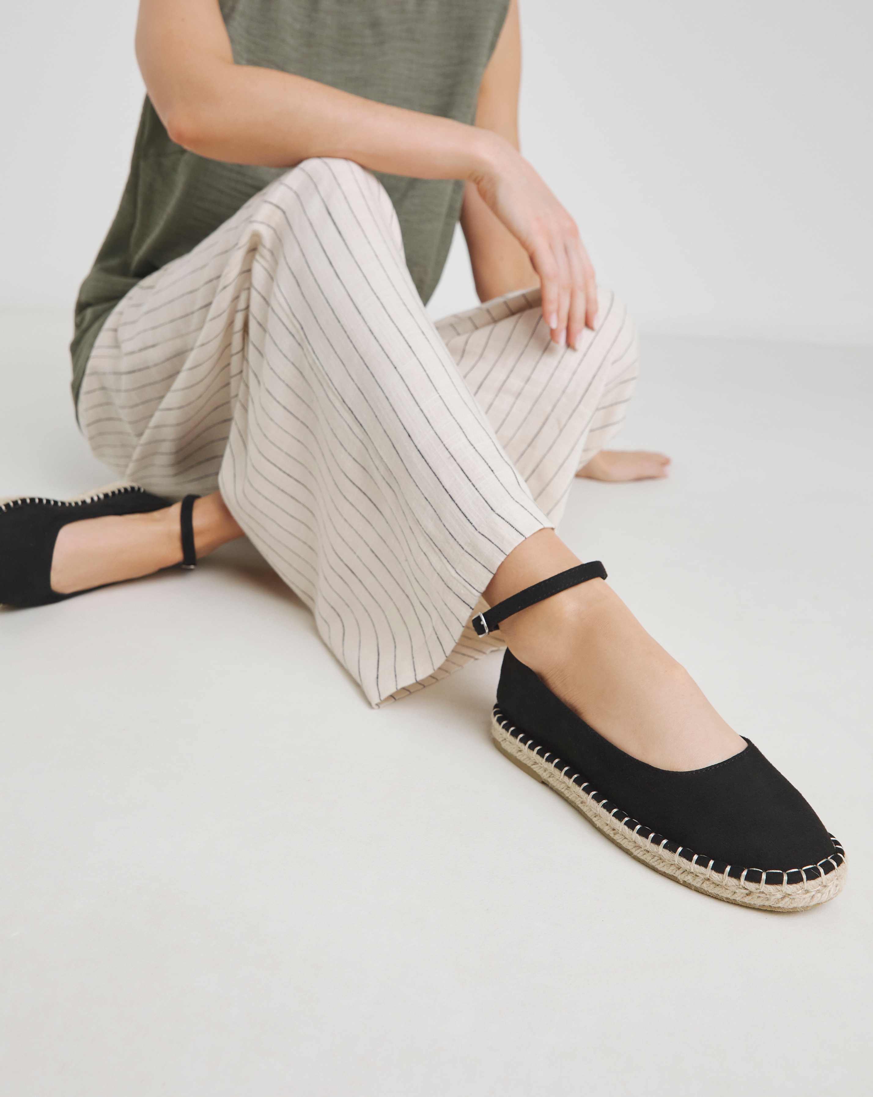 Espadrille Ballerina Ankle Strap Wide