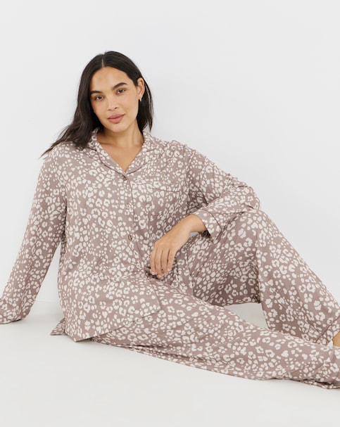 New In - Animal Soft Knit Button PJ Set