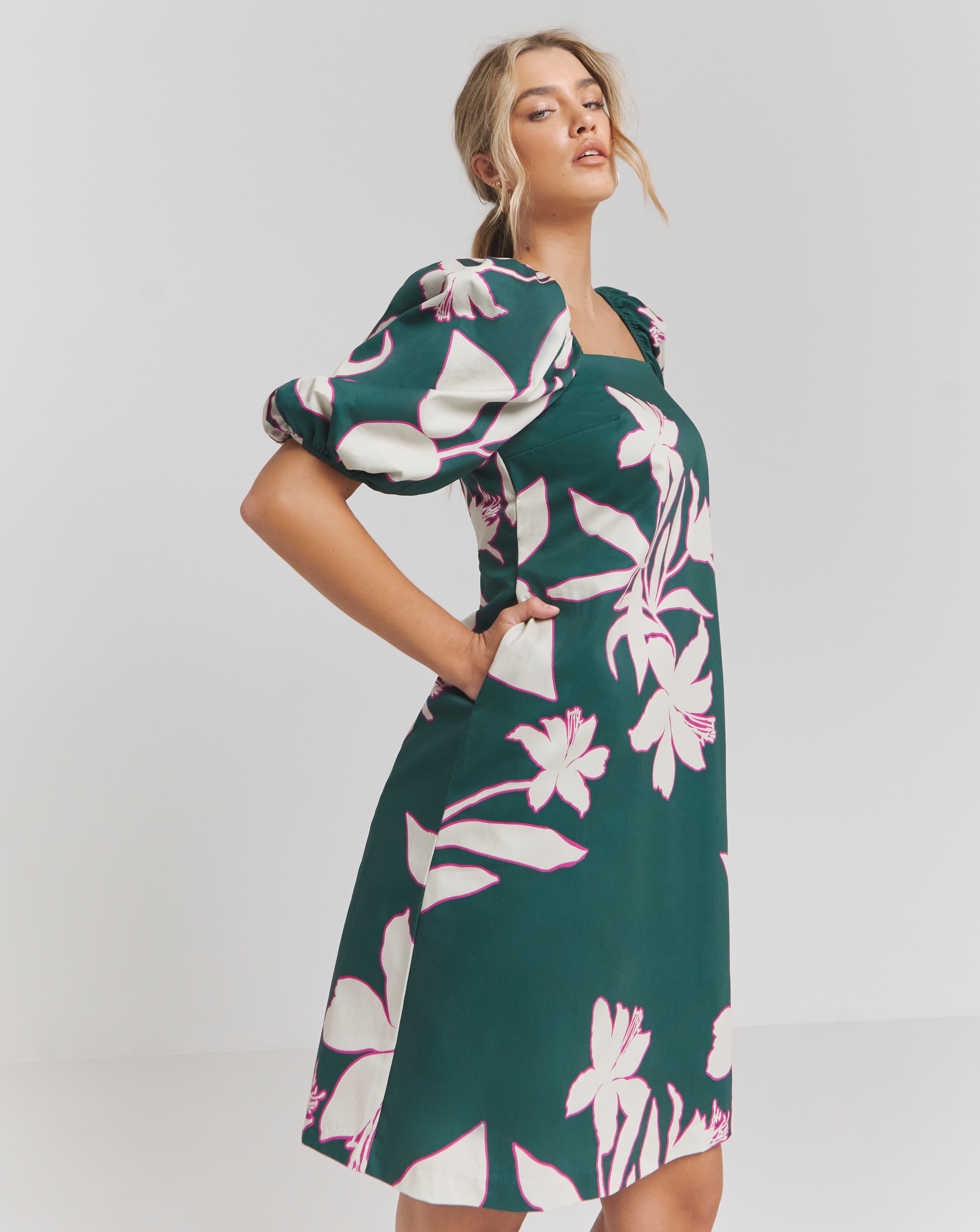 Joanna Hope Floral Cotton Shift Dress