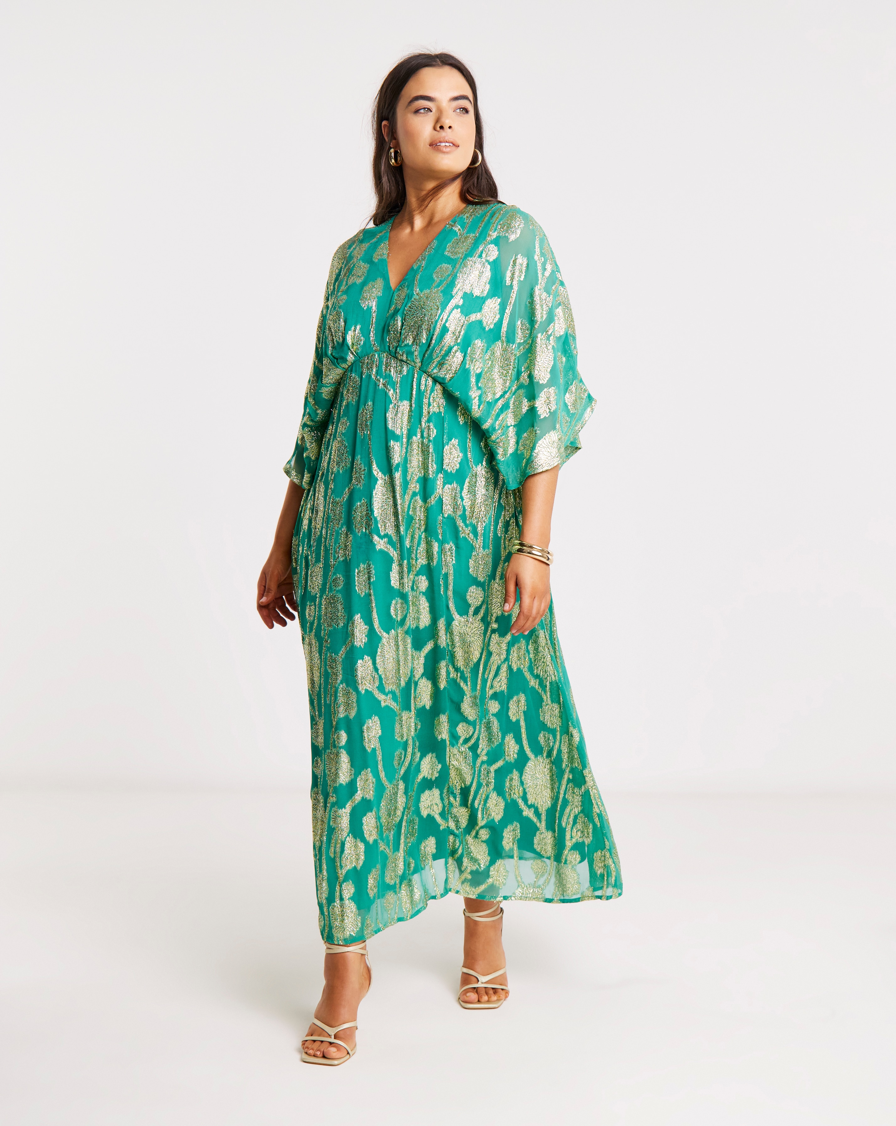 New In - Joanna Hope Metallic Jaquard Tea Dress