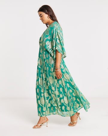 Joanna Hope Metallic Jaquard Tea Dress