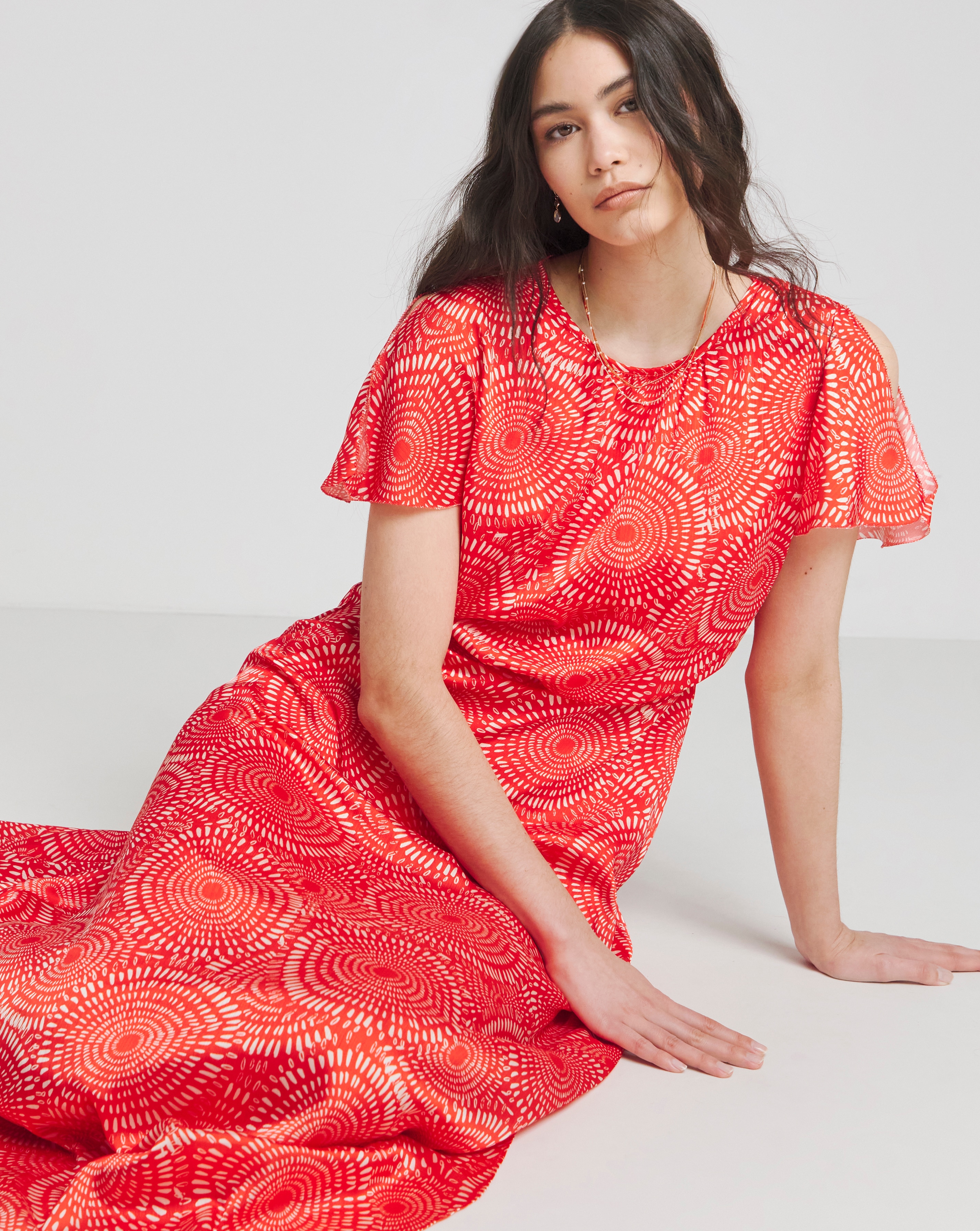 Joanna Hope Blouson Split Sleeve Dress