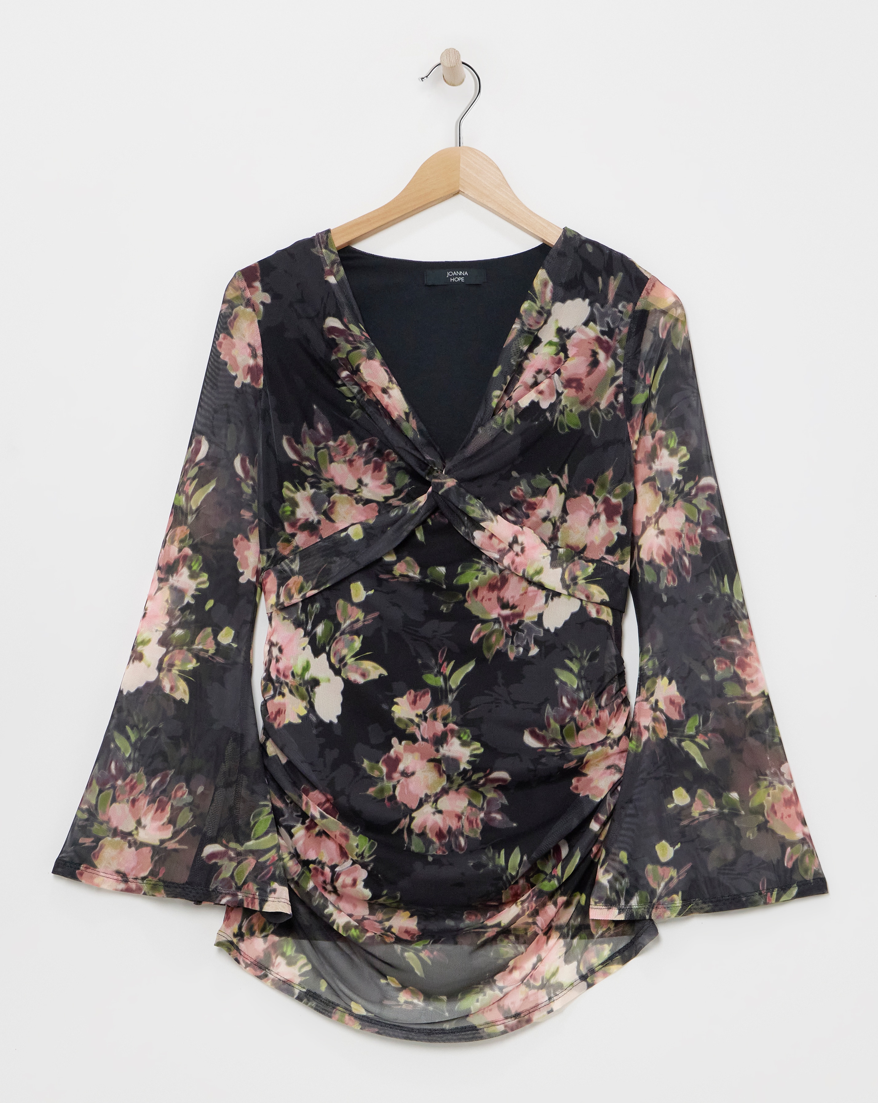 Joanna Hope Mesh Twist Top