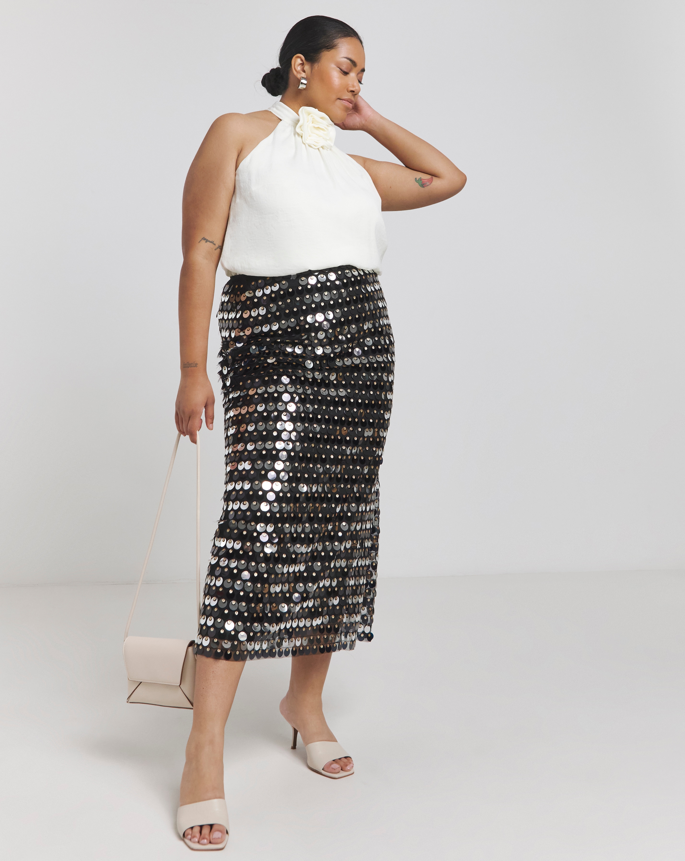 Joanna Hope Sequin Column Skirt