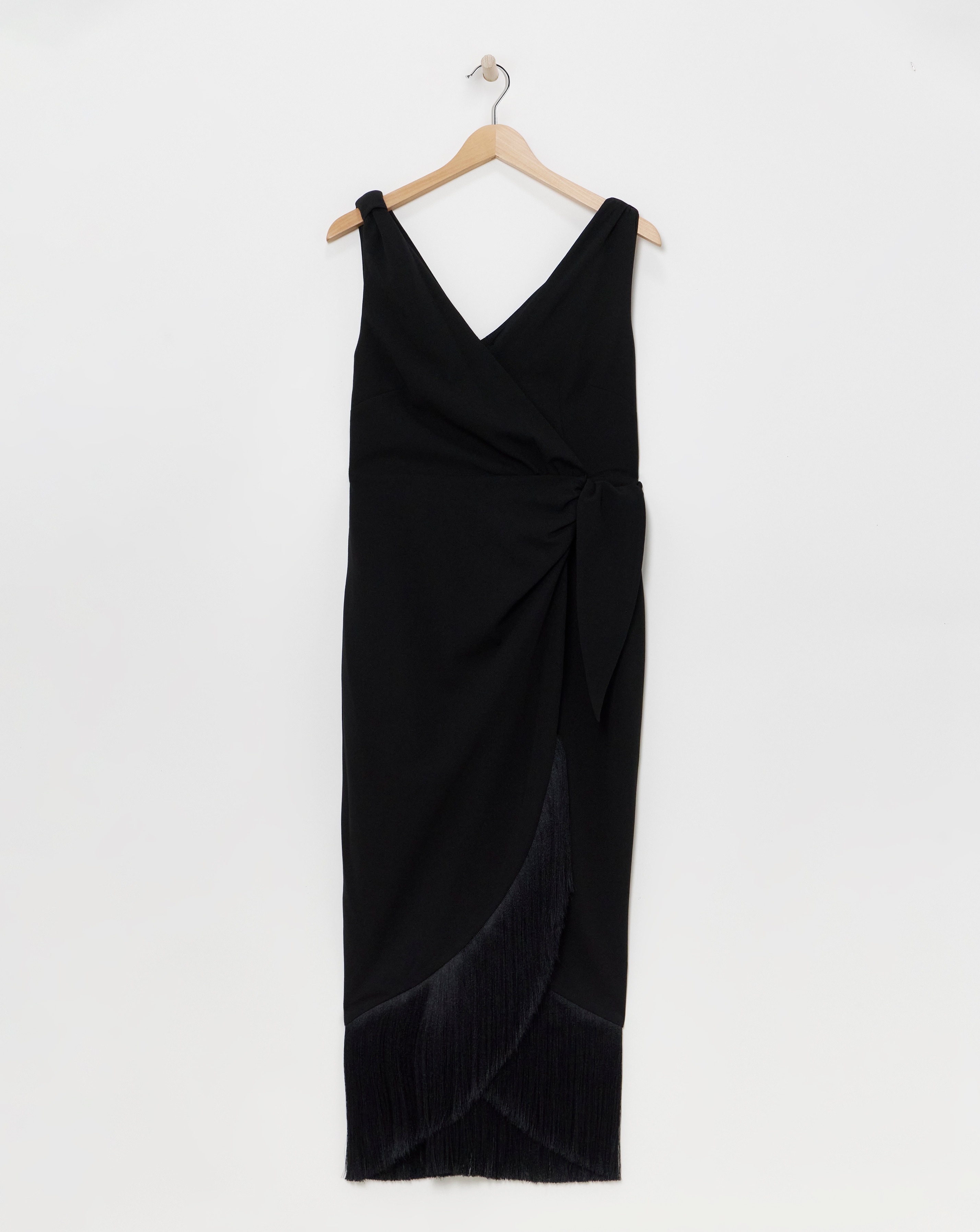 Joanna Hope Wrap Dress With Fringing