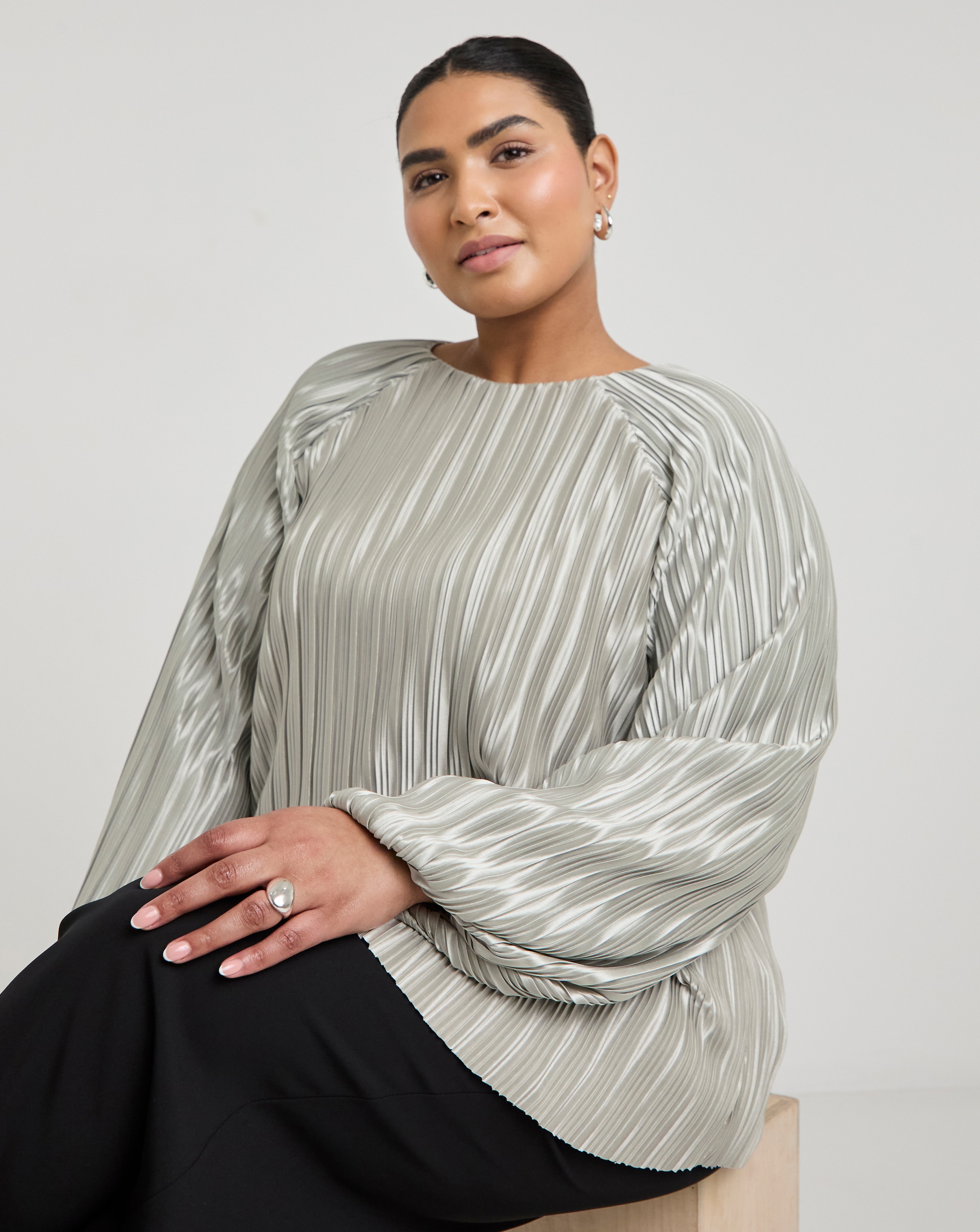 Joanna Hope Plisse Blouse