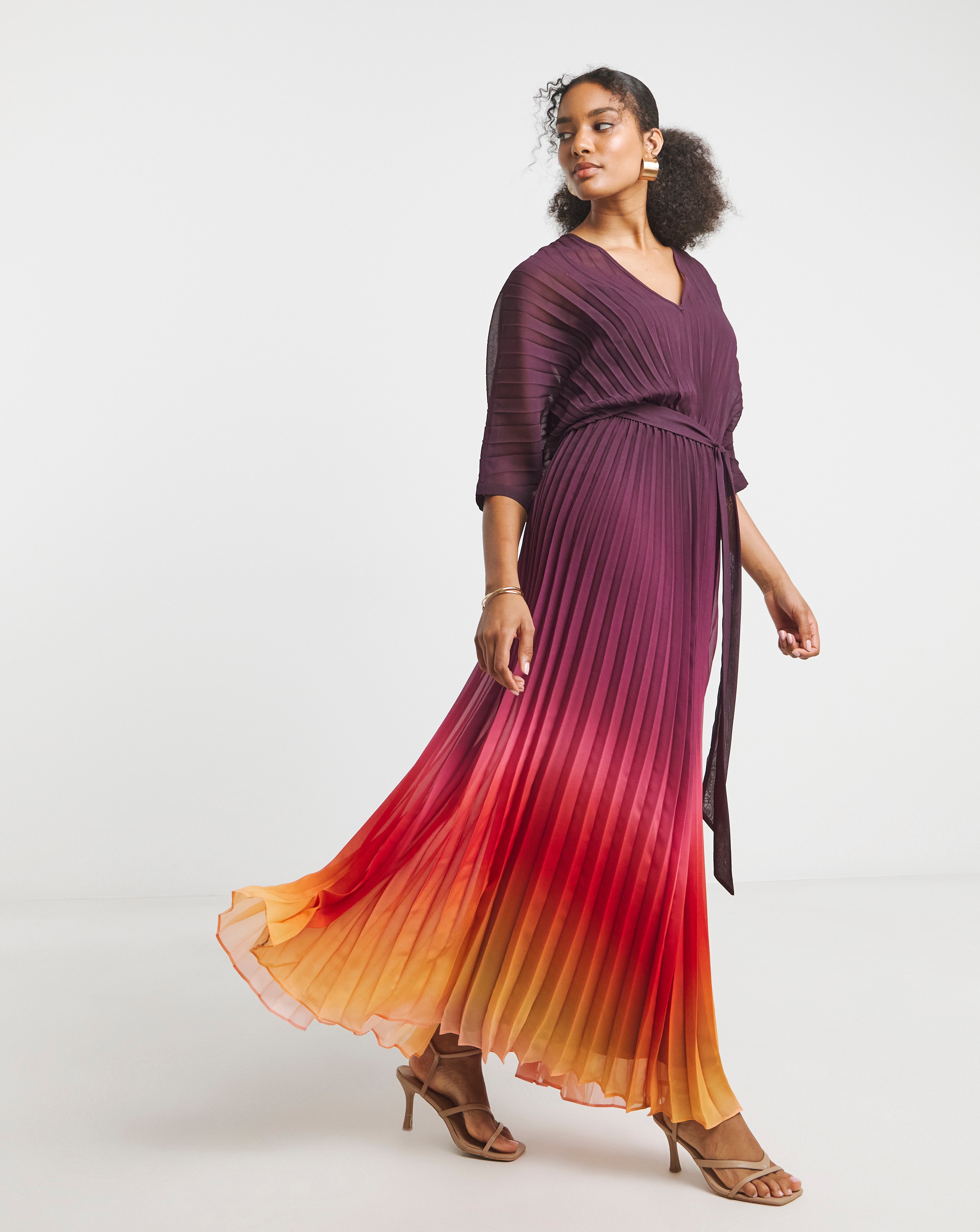 Joanna Hope Ombre Pleated Dress