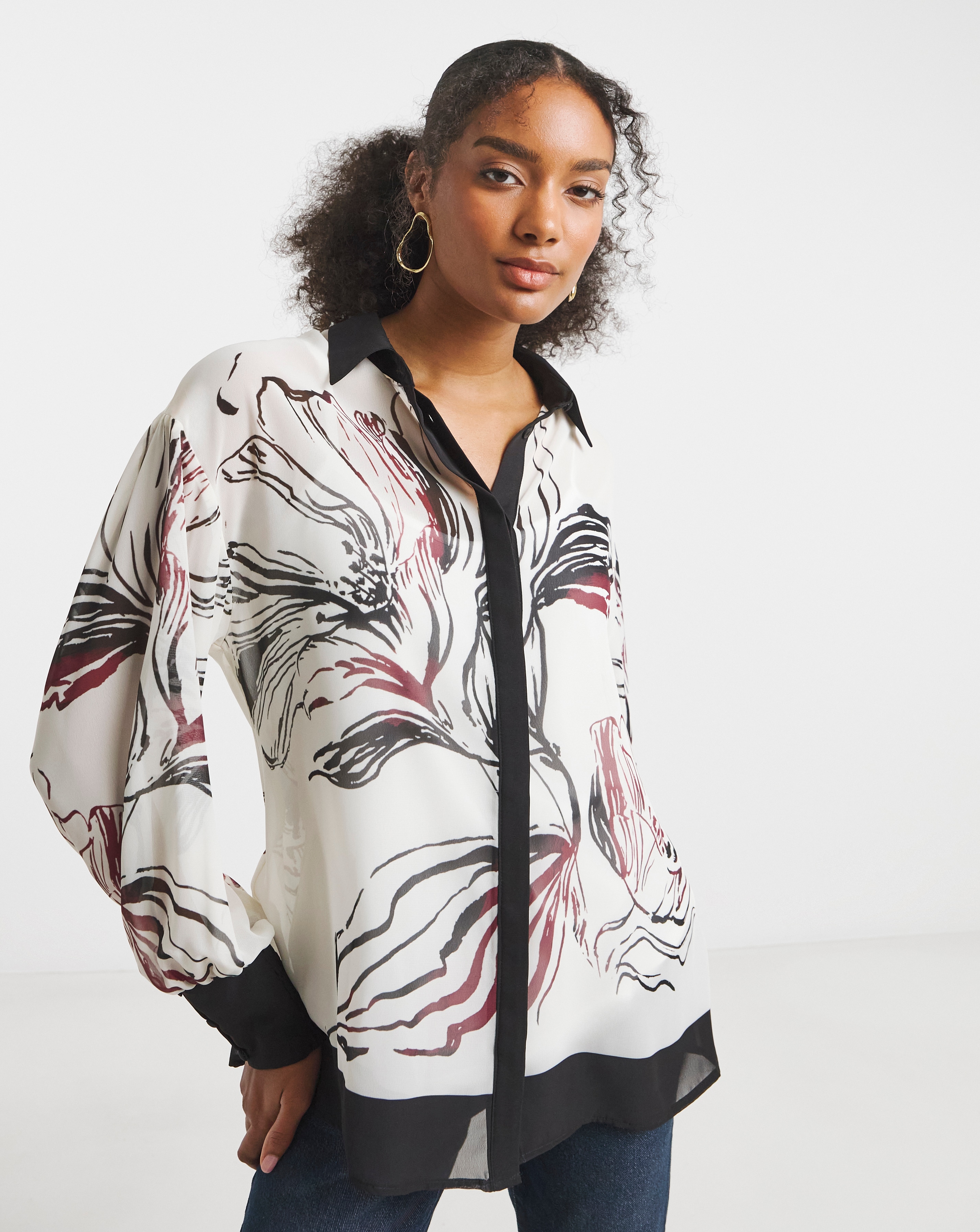 Joanna Hope Border Print Shirt
