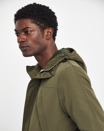 Olive Hooded Zip Up Jacket
