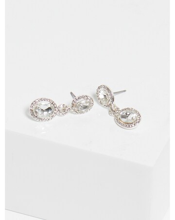 Jon Richard Silver Plated Crystal Halo Earrings