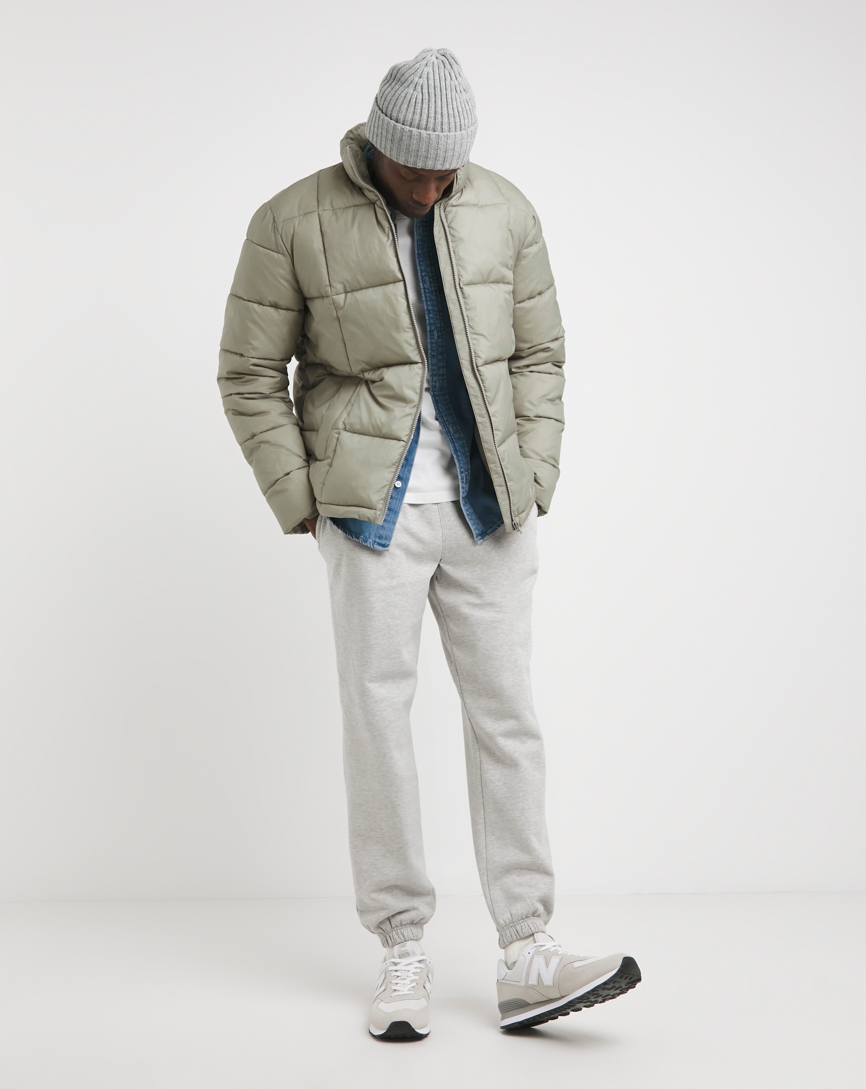 Square Quilt Puffer Jacket