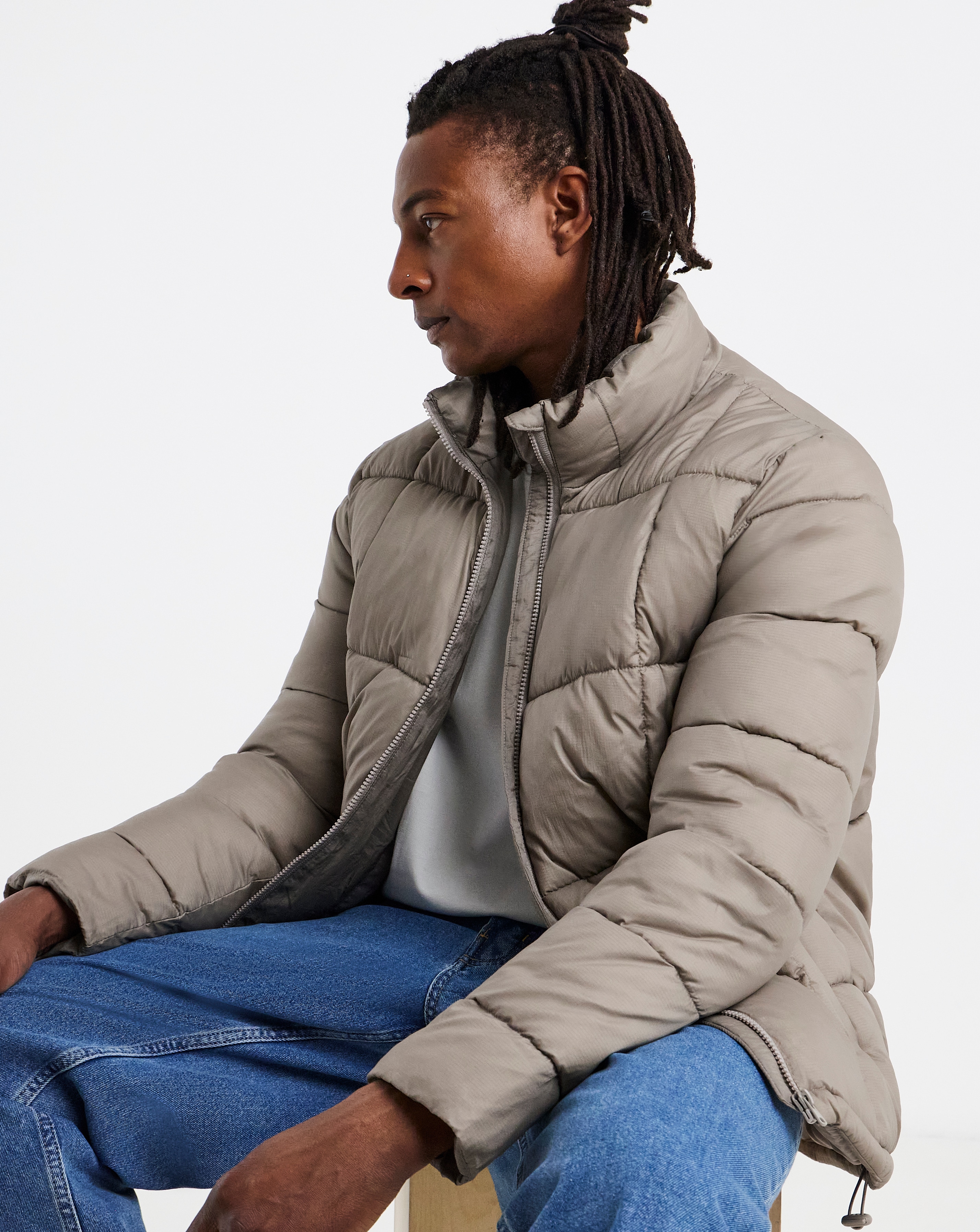 Square Quilt Puffer Jacket