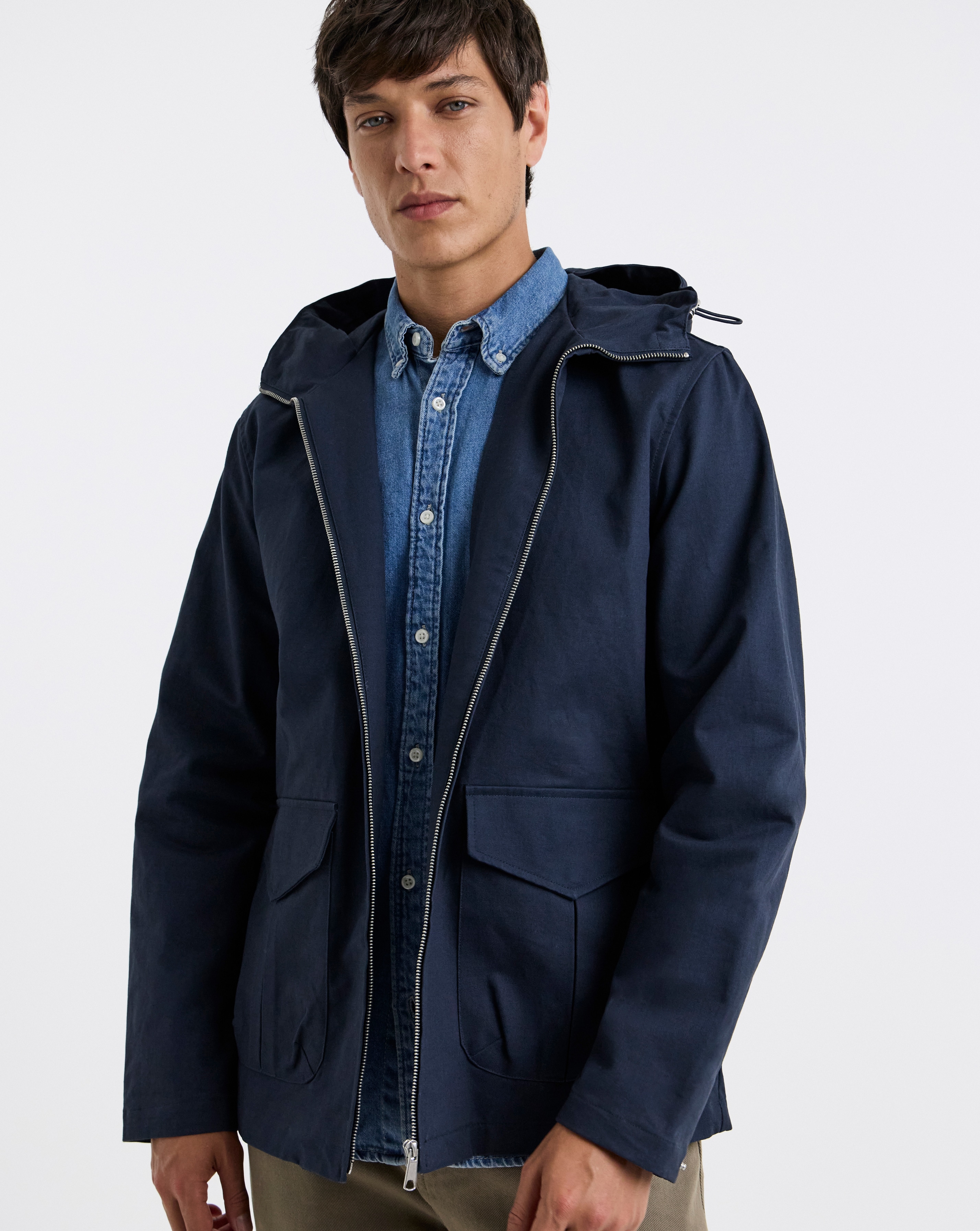 Cotton Peached Hooded Jacket