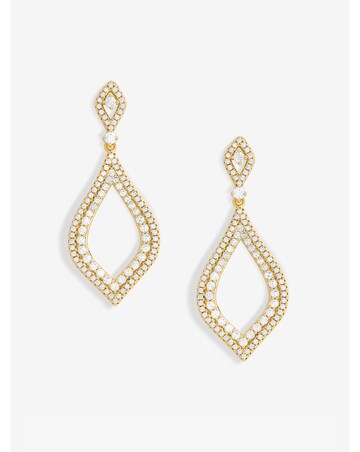 Jon Richard Gold Plated Cubic Zirconia Open Pear Earrings - Gift Boxed