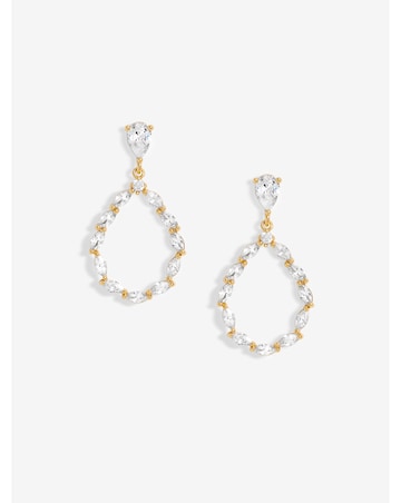 Jon Richard Gold Plated Cubic Zirconia Open Earrings