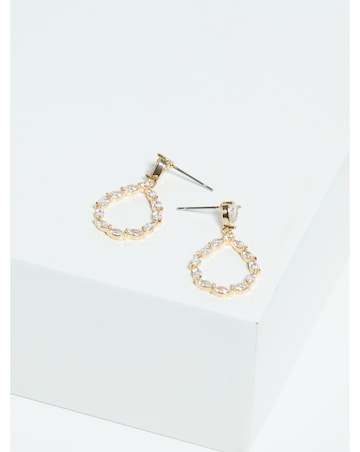 Jon Richard Gold Plated Cubic Zirconia Open Earrings
