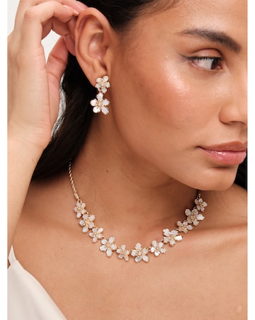 Jon Richard Gold Plated Mother Of Pearl Floral Necklace