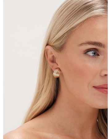 Jon Richard Gold Plated Curved Ridge Clip Earrings