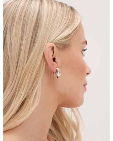 Jon Richard Gold Plated Curved Ridge Clip Earrings