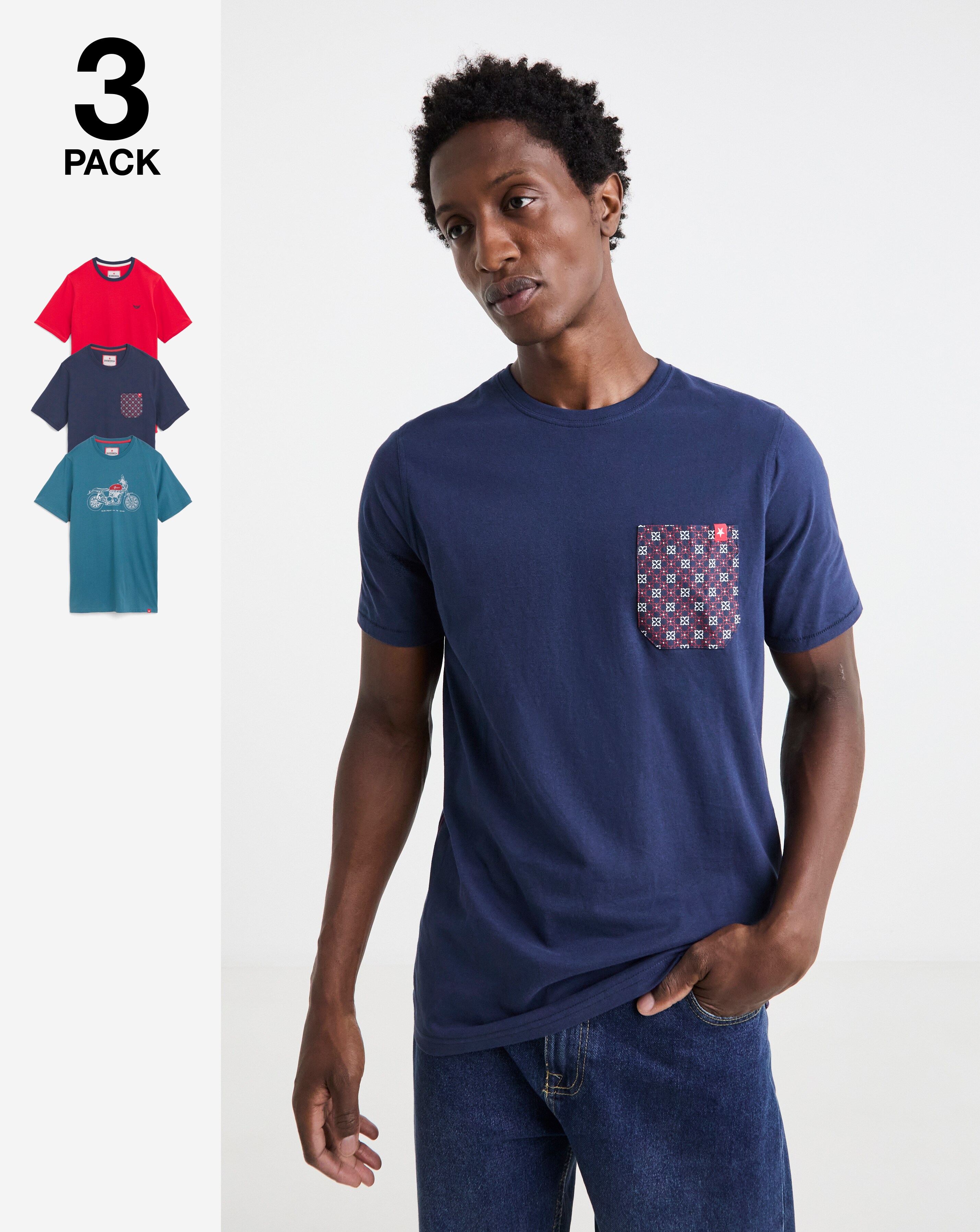 Joe Browns 3 Pack T-Shirts Long Length