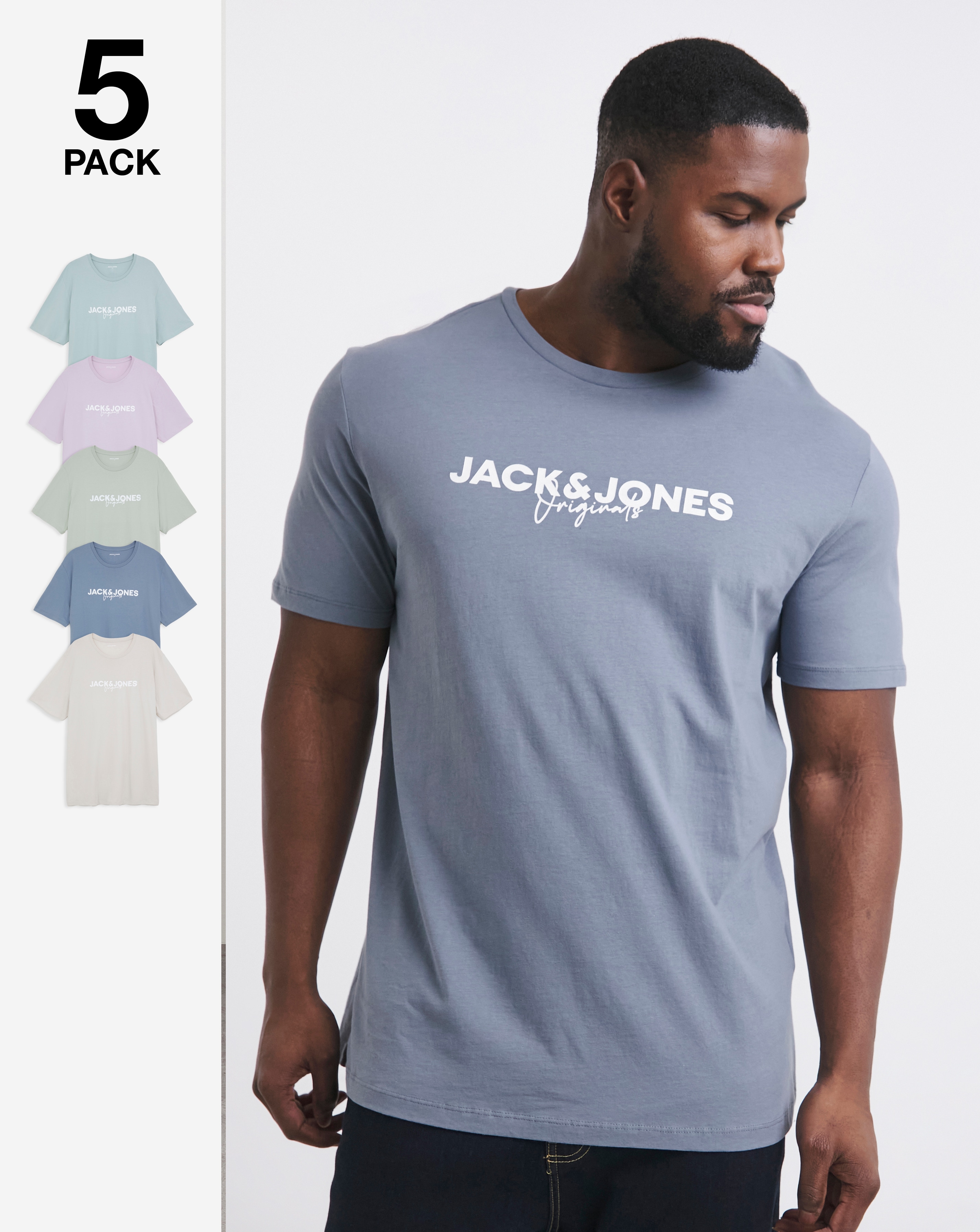 Jack & Jones Summer Logo T-Shirt 5 Pack