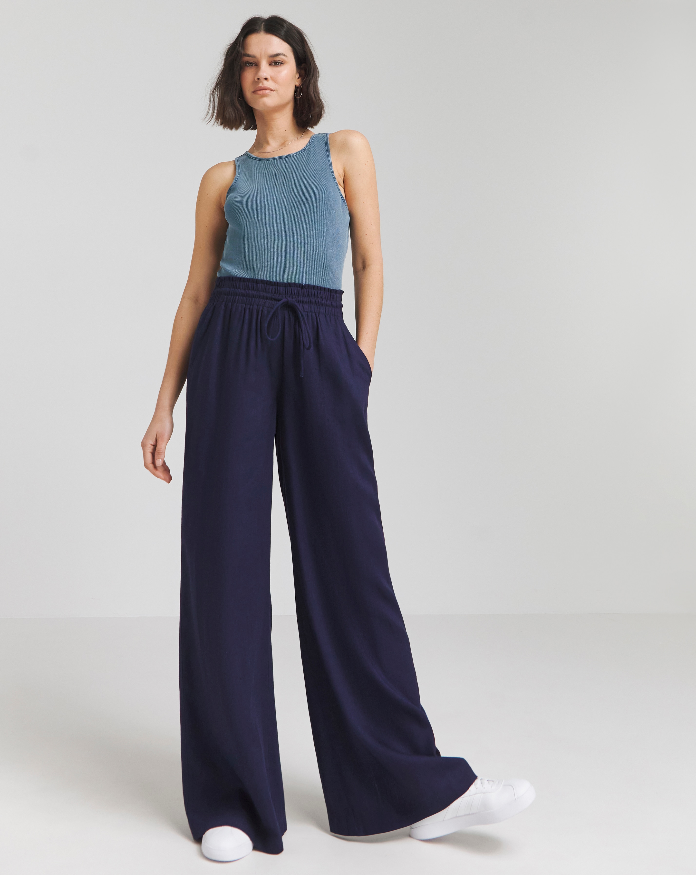 Simply Be Linen Wide Leg Trousers