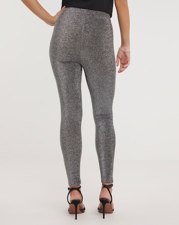 Silver Glitter Knit Leggings