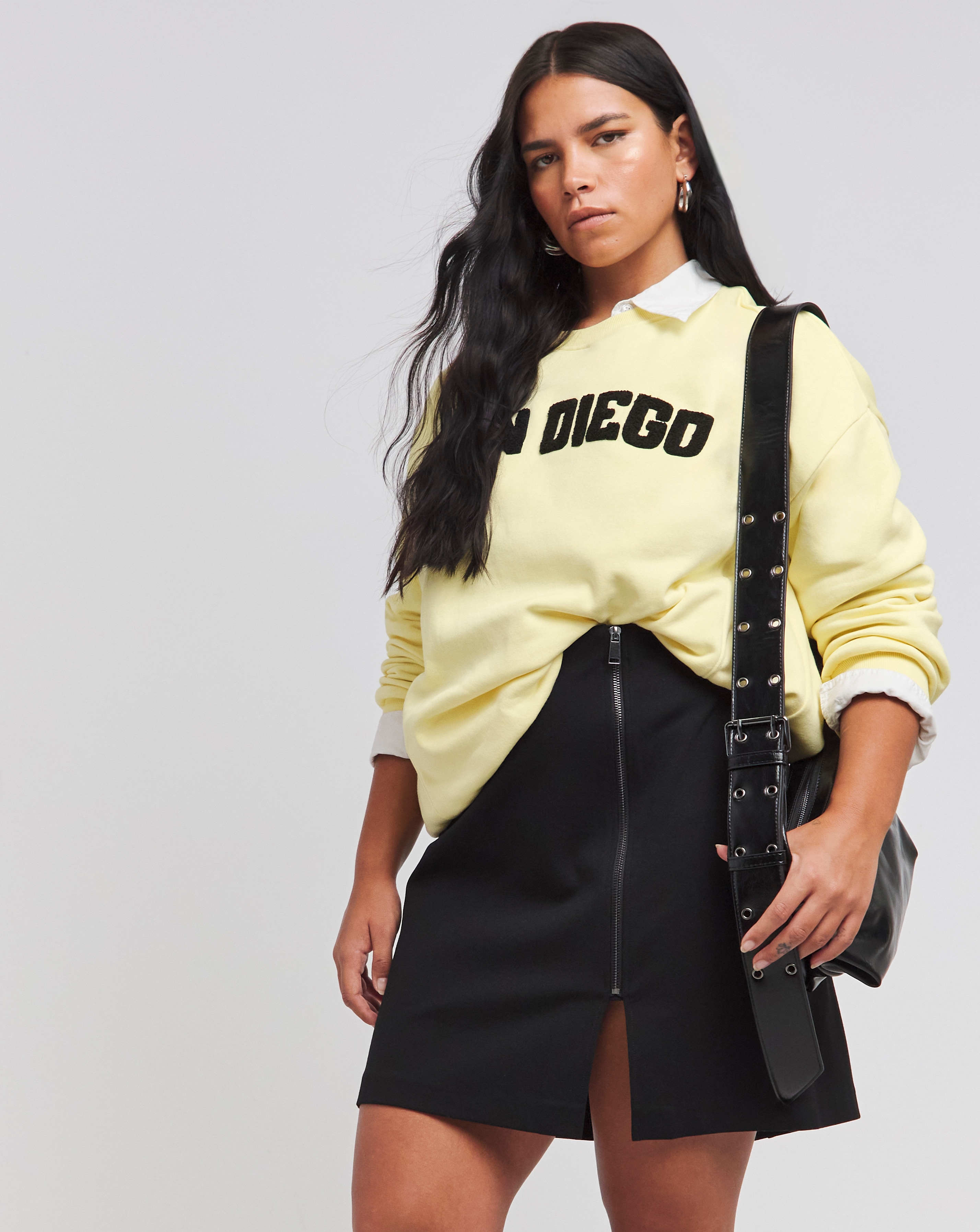 Zip Detail Ponte Mini Skirt