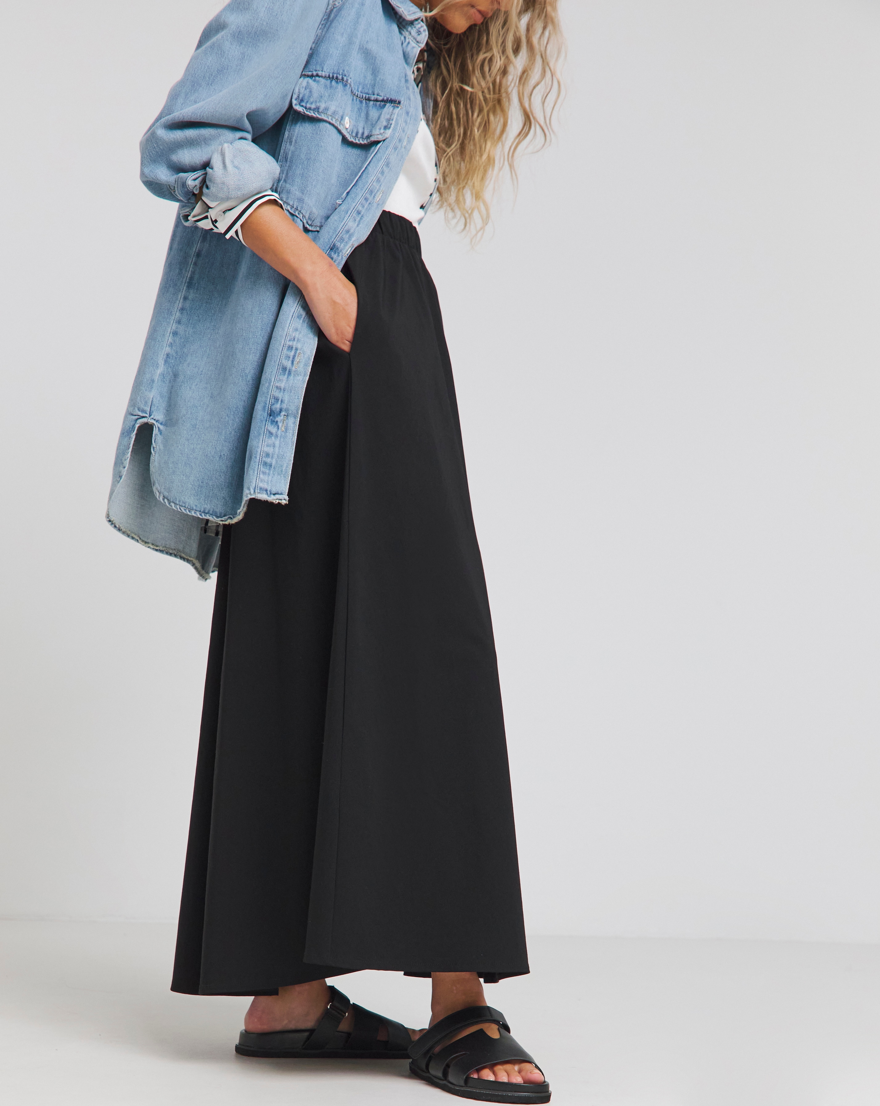 Simply Be Black Full Skirt