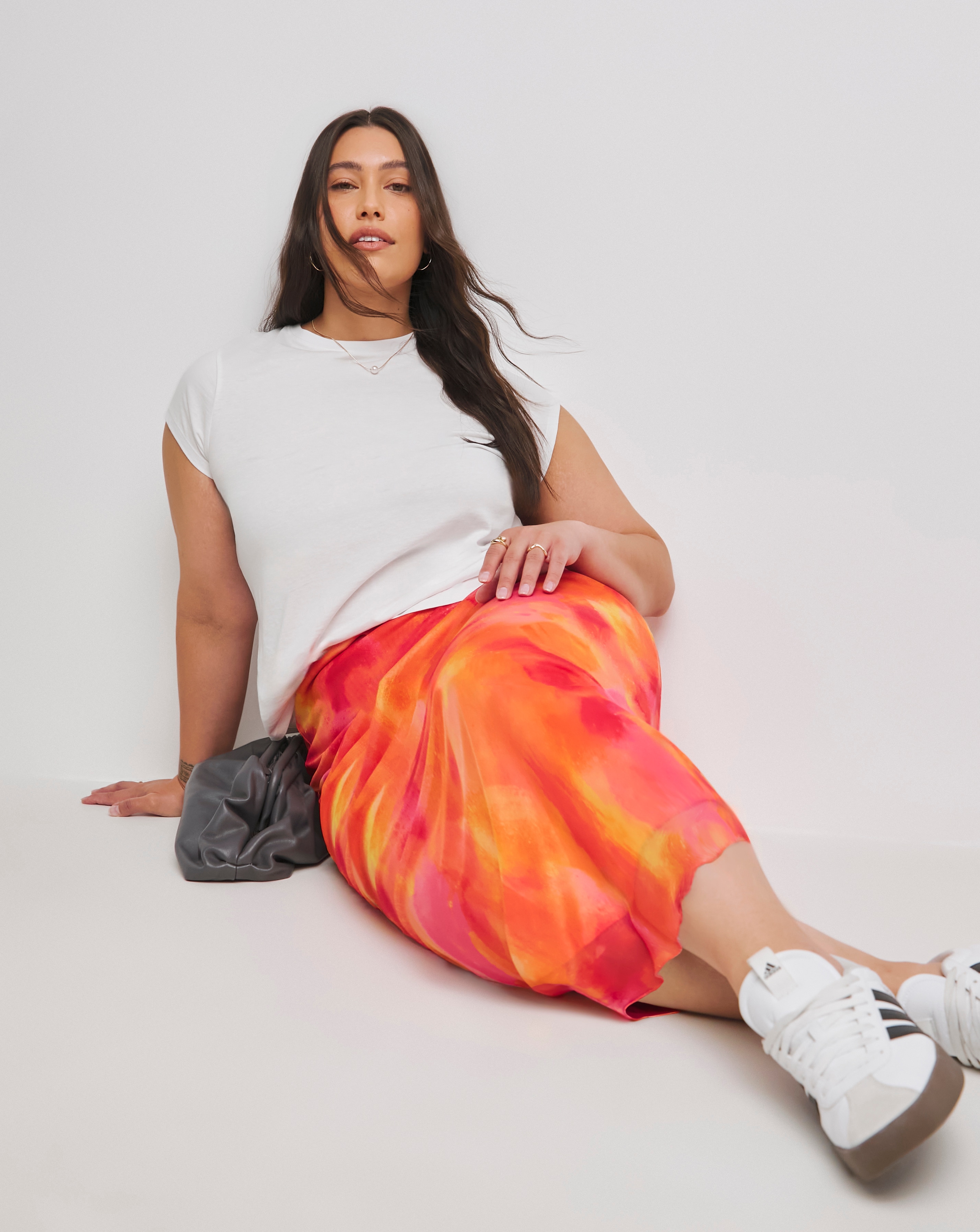 Simply Be Pink Tie Dye Midaxi Skirt
