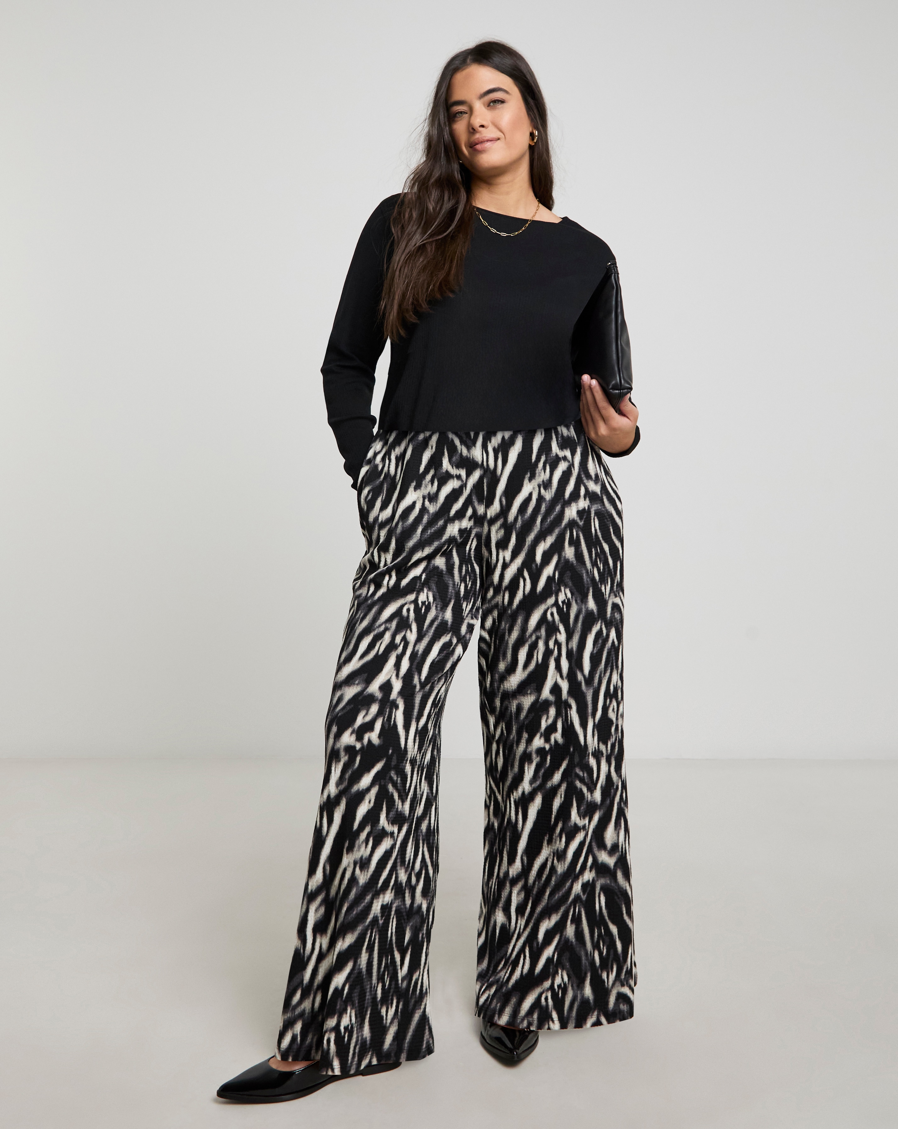 Waffle Wide Leg Trousers