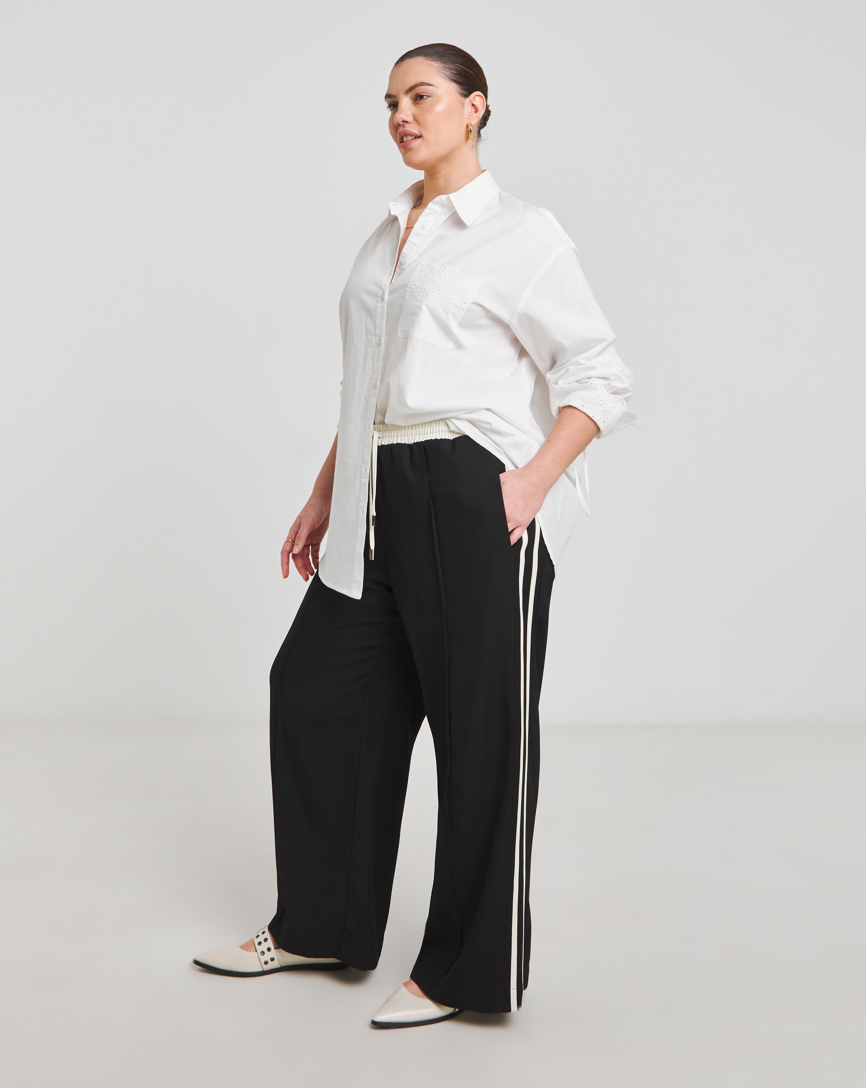 Contrast Waist Side Stripe Trouser