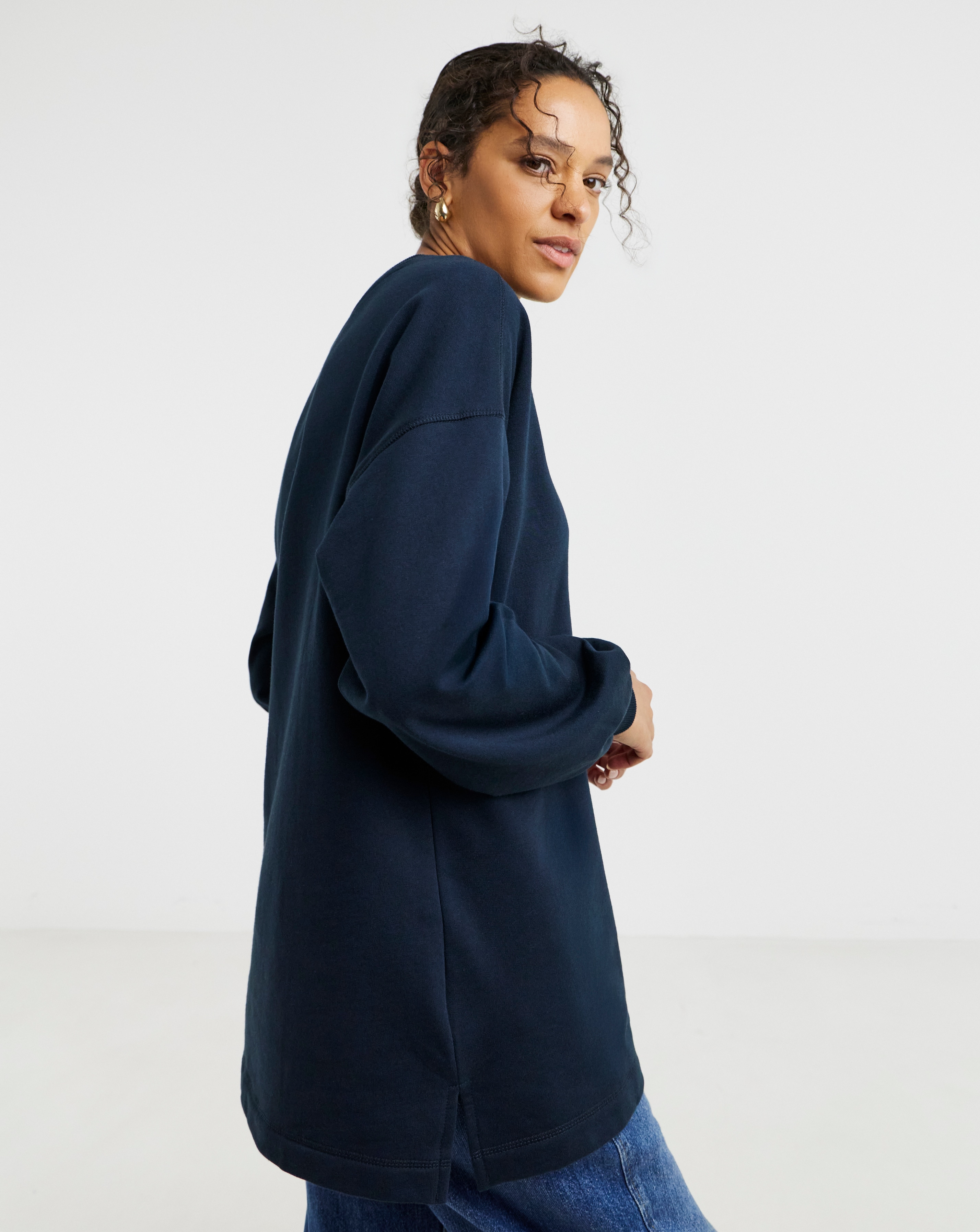 Drop Shoulder Longline Sweatshirt