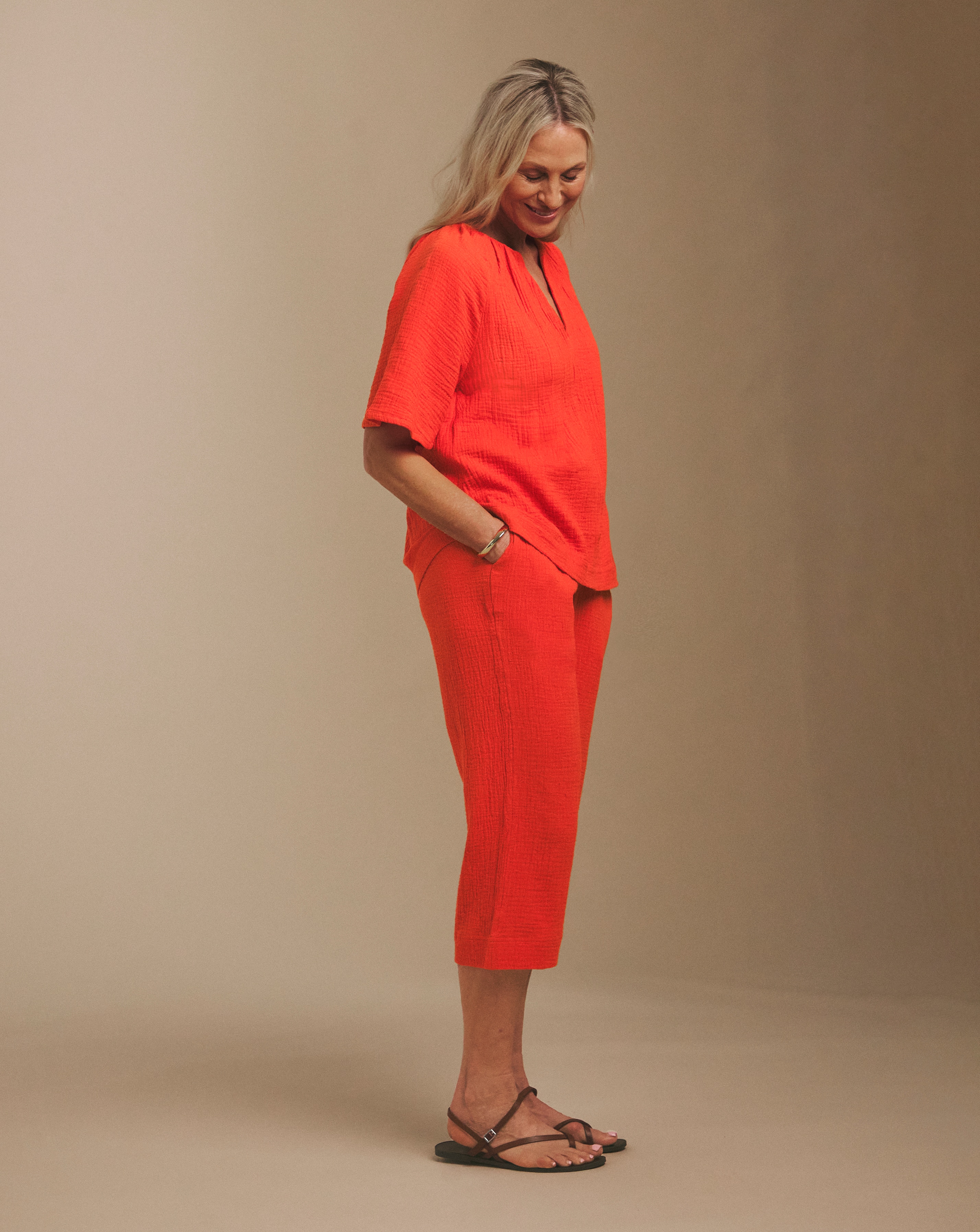 New In - Julipa Cheesecloth Crop Trousers