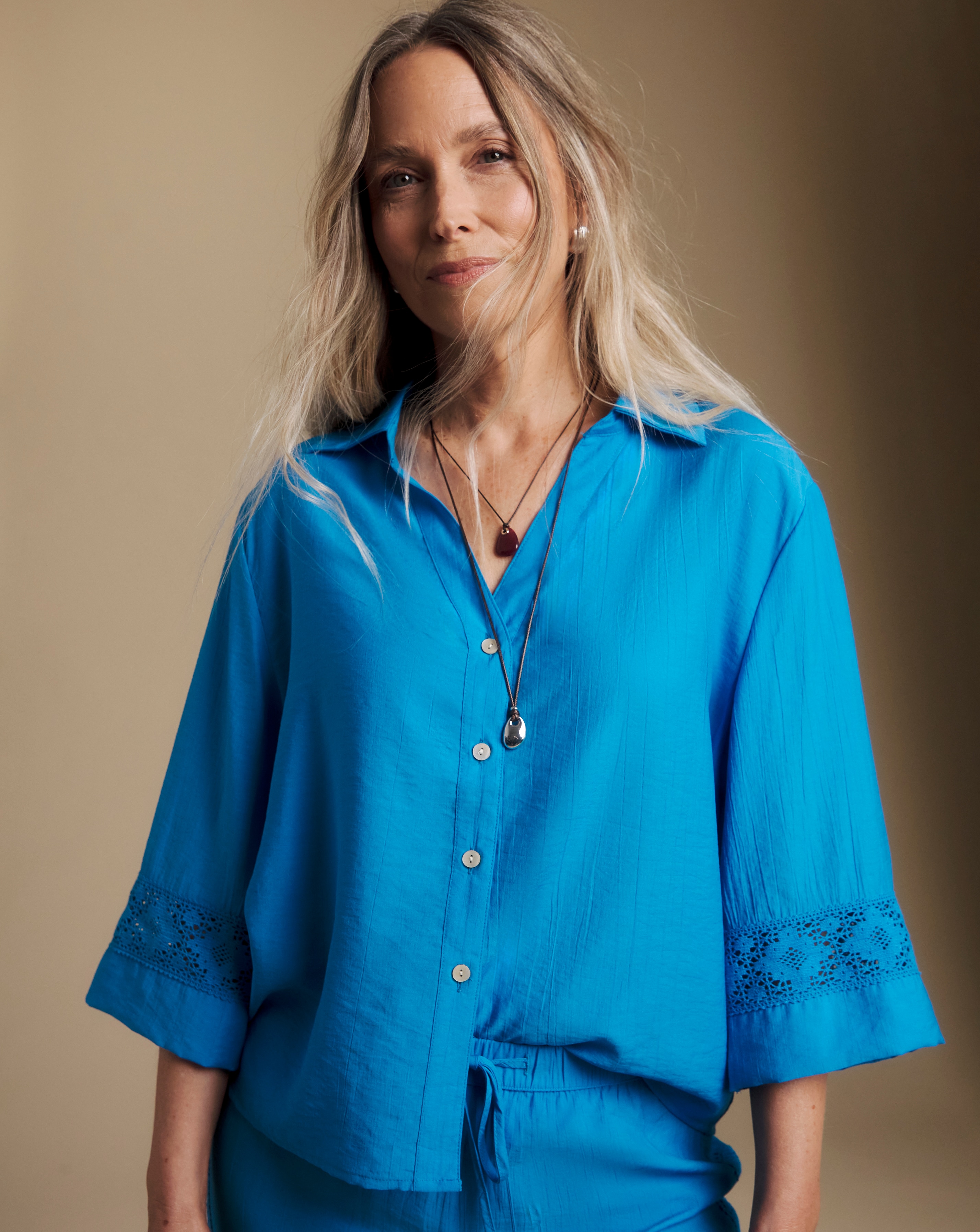New In - Julipa Petite Crochet Trim Shirt