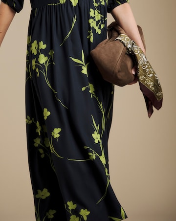 Julipa Petite Navy Printed Midi Dress