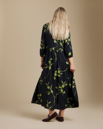 Julipa Petite Navy Printed Midi Dress