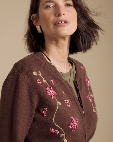 Julipa Embroidered Knitted Bomber Cardigan