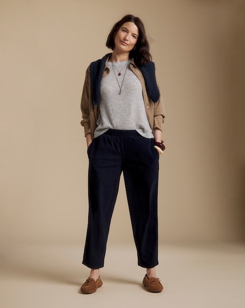 Julipa Stretch Cord Trouser Navy