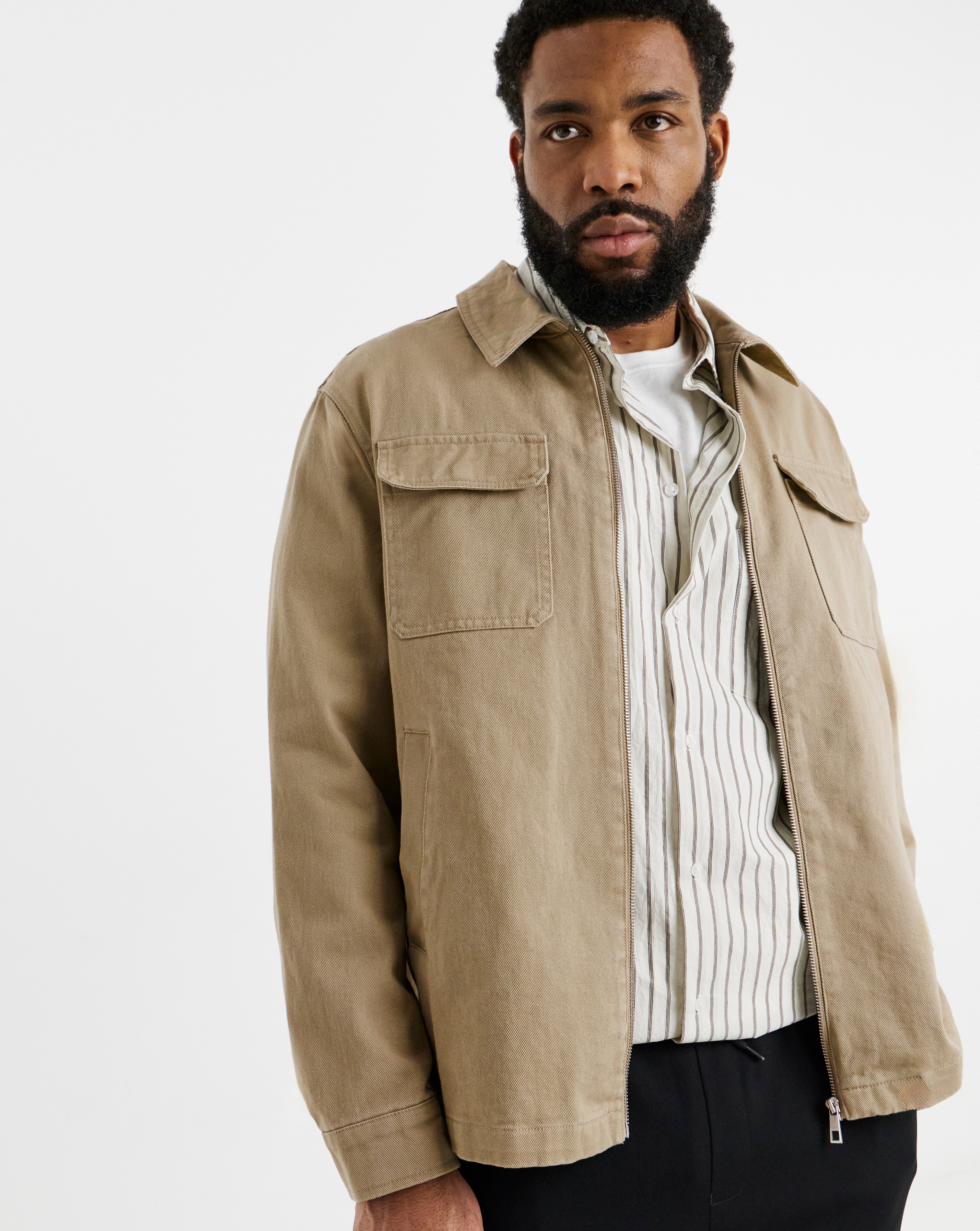 New In - Cotton Twill Zip Harrington